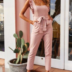 My Kind Of Night Jumpsuit Blush
